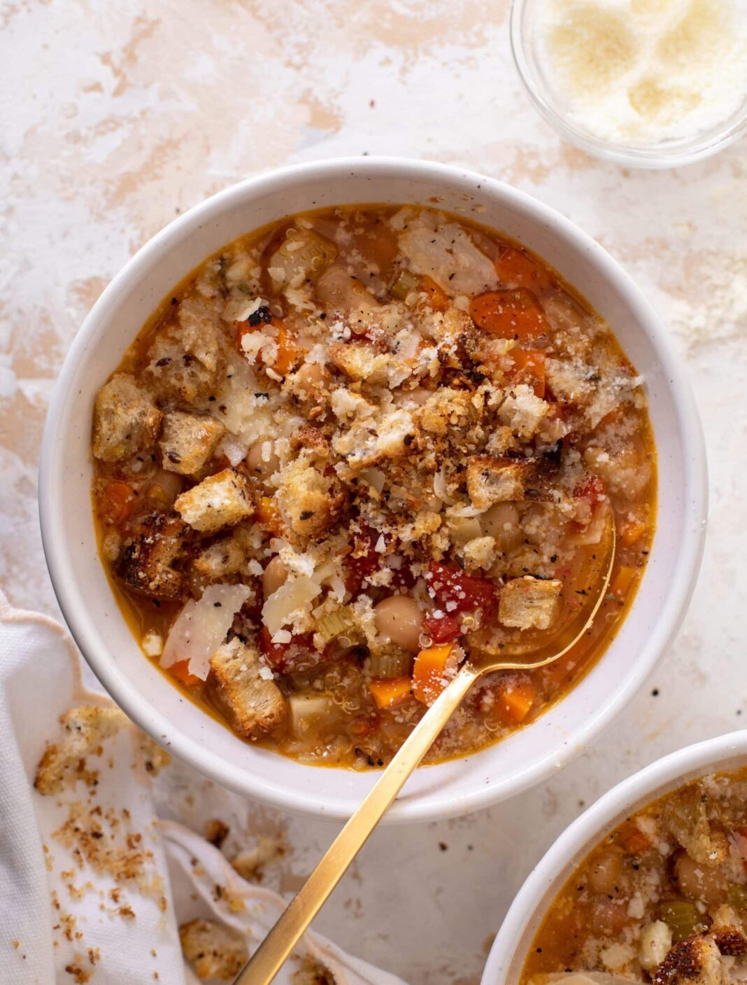 Quinoa White Bean Soup with Fire Roasted Tomatoes