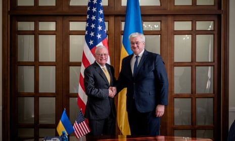 US Ukraine envoy Keith Kellogg during an earlier meeting with Ukraine’s foreign minister Andrii Sybiha.