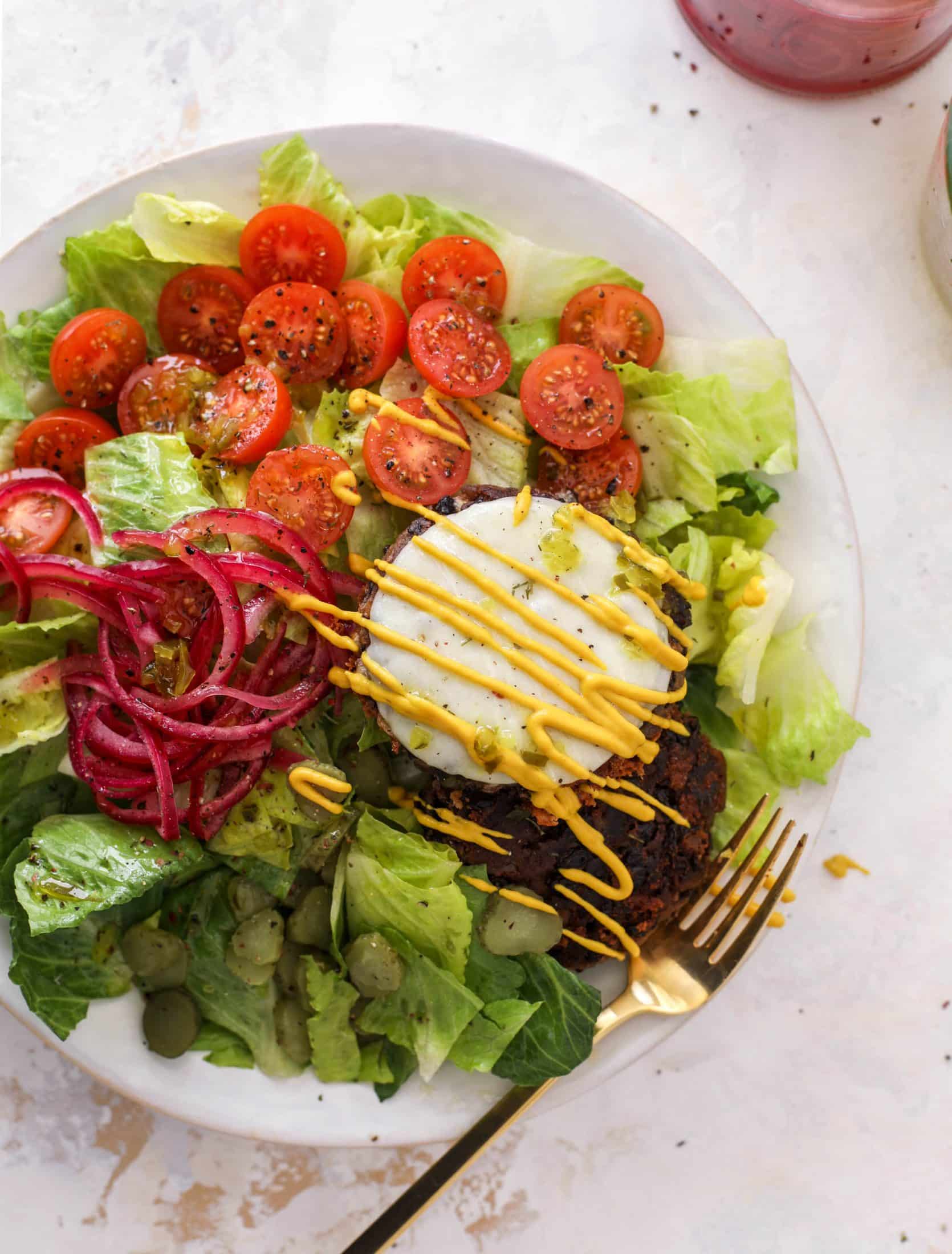 black bean burger bowls