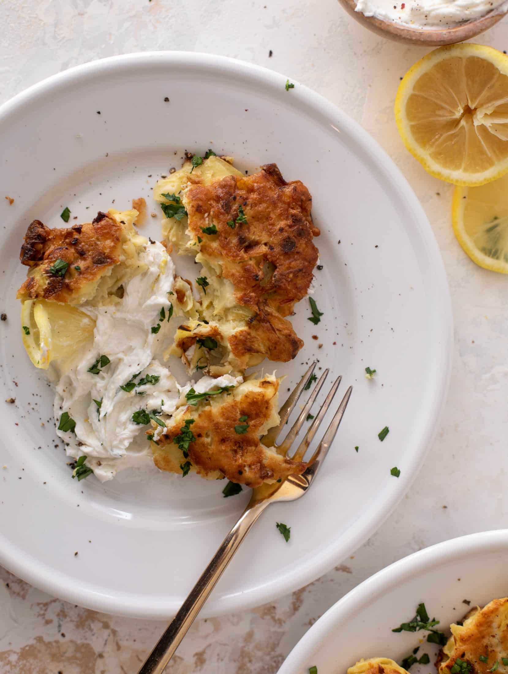 artichoke fritters with whipped goat cheese