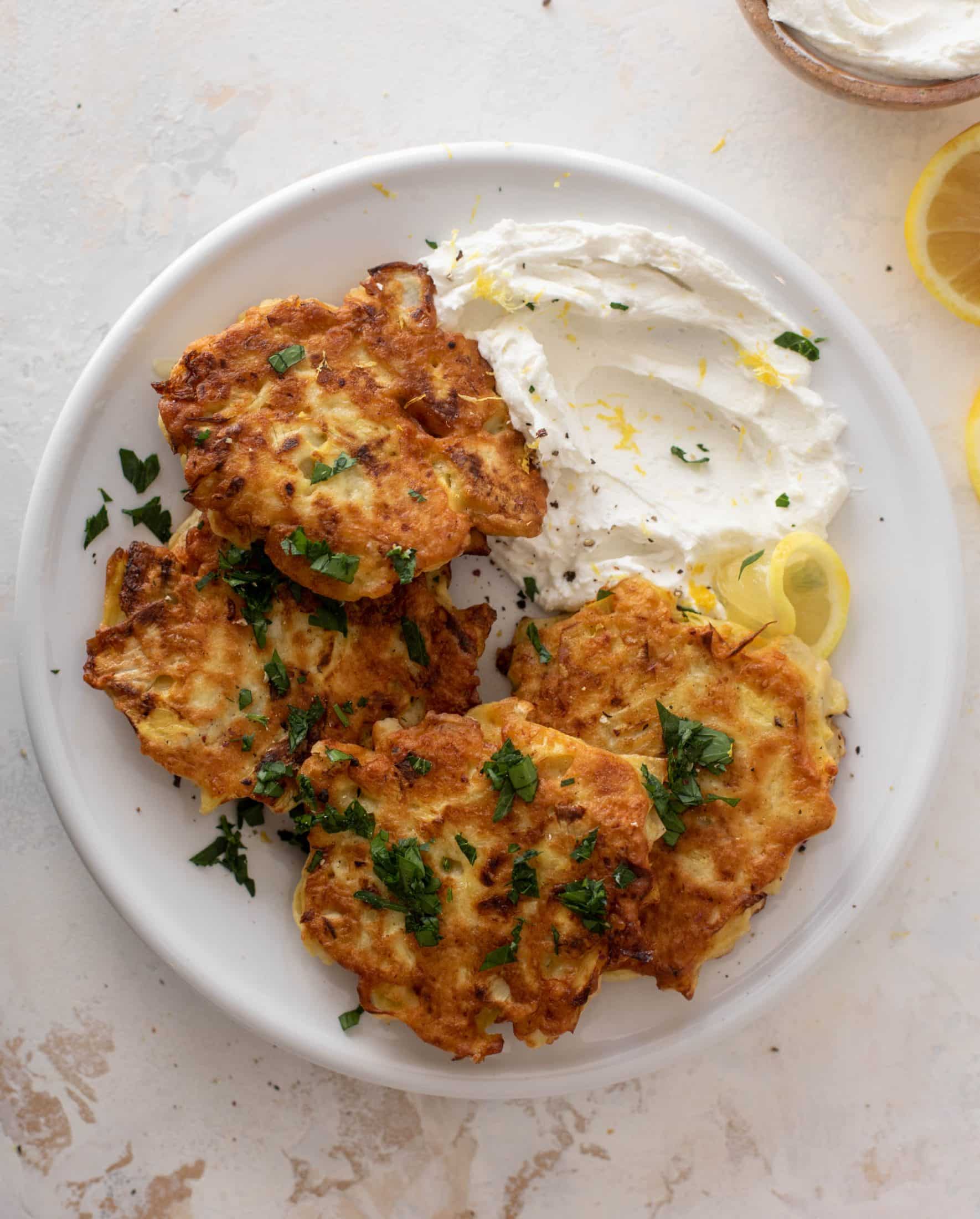 artichoke fritters with whipped goat cheese