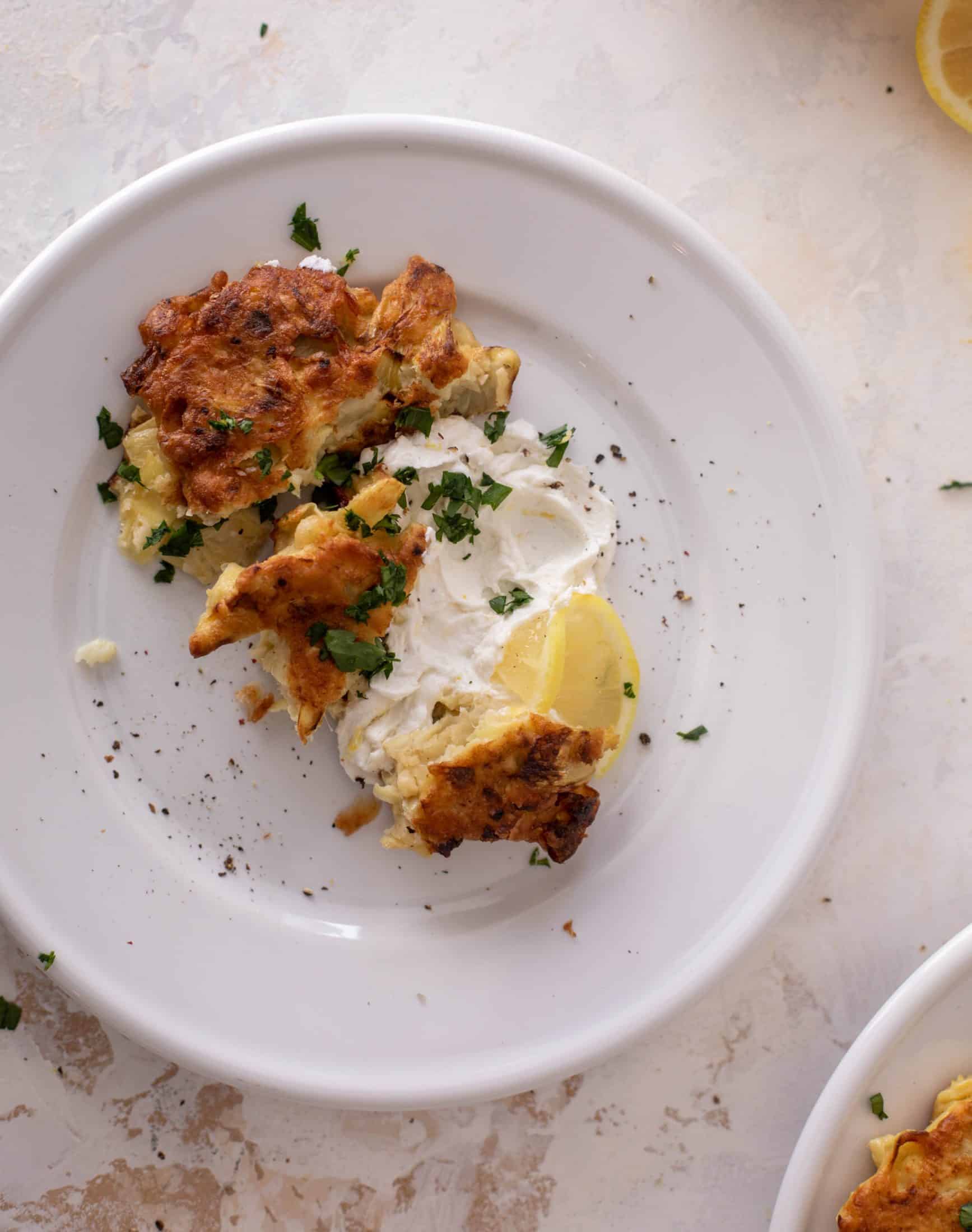 artichoke fritters with whipped goat cheese