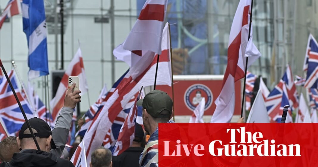 Thousands gather in London for ‘unite the kingdom’ march featuring Tommy Robinson – UK politics live | Politics