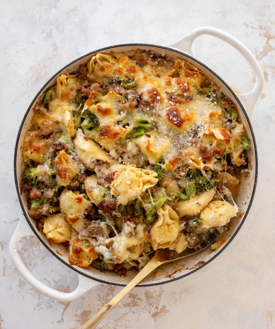 Baked Broccoli Sausage Tortellini