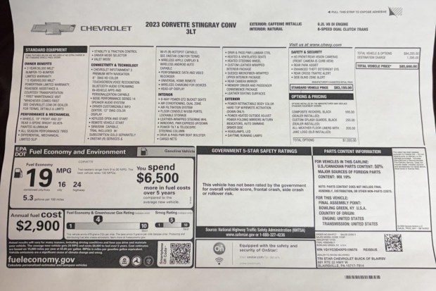2023 Chevrolet Corvette Stingray Convertible 3LT