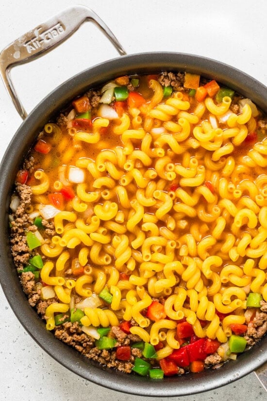 one pot macaroni uncooked